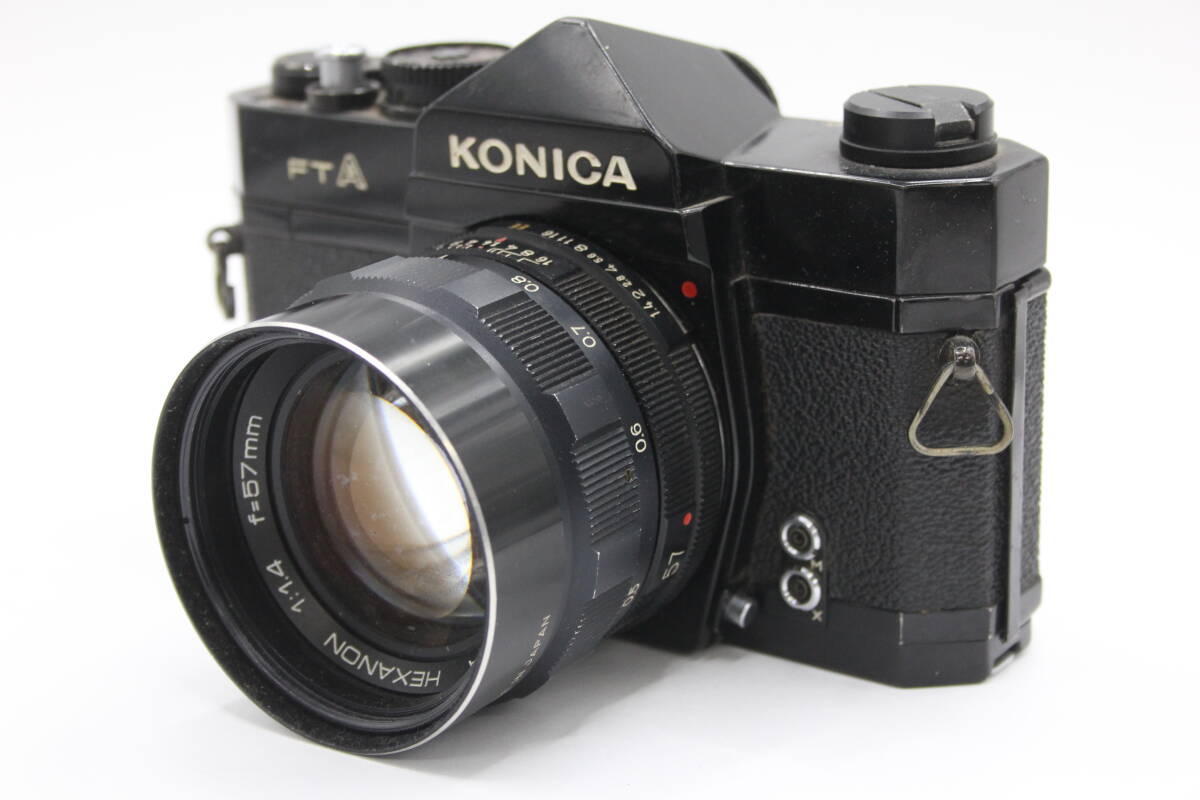 Y1032 コニカ Konica FTA ブラック Hexanon 57mm F1.4 フィルムカメラ ボディレンズセット ジャンクの画像1