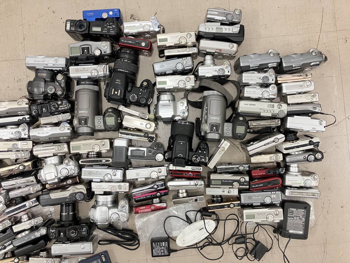 [ large amount 105 piece and more ] Canon Panasonic Casio etc. compact digital camera accessory etc. large amount summarize Junk D4