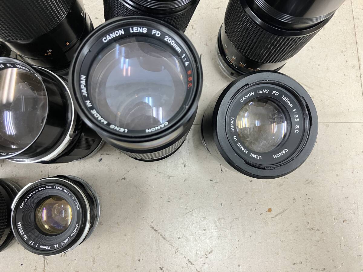 【大量10個】 キャノン Canon Lens FD 200mm F1.4 S.S.C. FL 135mm F2.5 等 レンズ シリーズ 大量 まとめ ジャンク D56の画像5