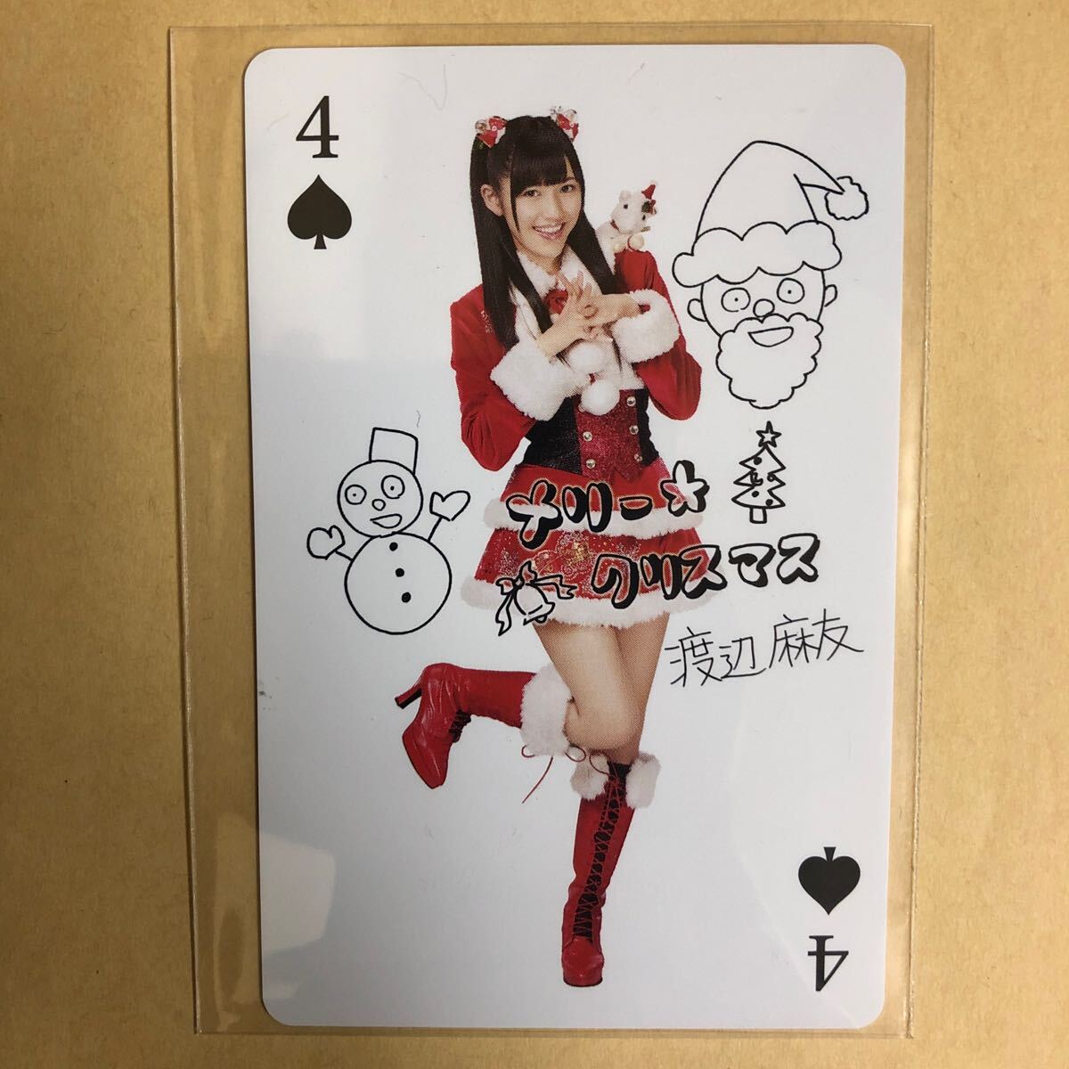 AKB48 Watanabe Mayu trading card idol gravure card playing cards star trading card 4 Spade 