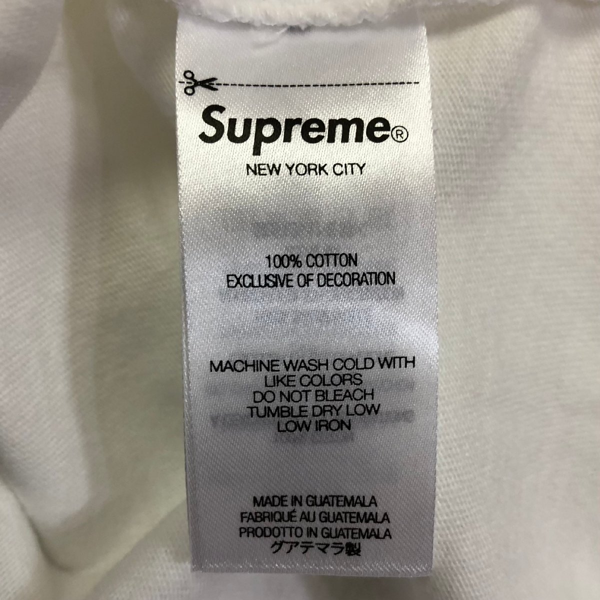 未使用品 Supreme Washed Tag S/S Top White XL シュプリーム ウォッシュ タグ Tシャツ ホワイト_画像4