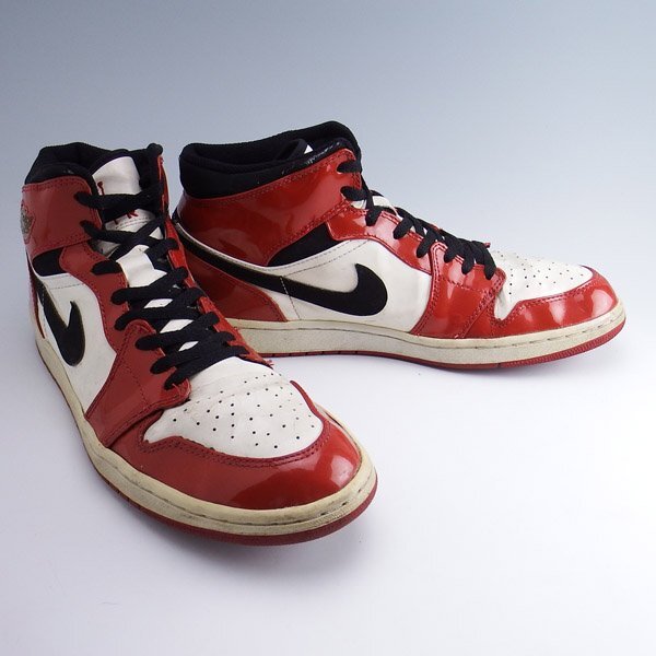 03年製 NIKE AIR JORDAN1 RETRO PATENT CHICAGO 136085-106 US12 30cm ナイキ エアジョーダン1 パテント シカゴ_画像3