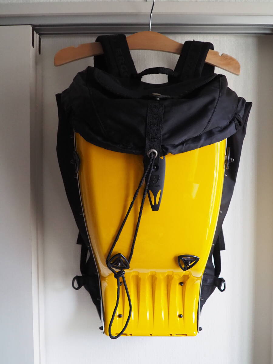 * rare rare ERGO TECHNO L go Techno hard shell backpack * yellow * rucksack *