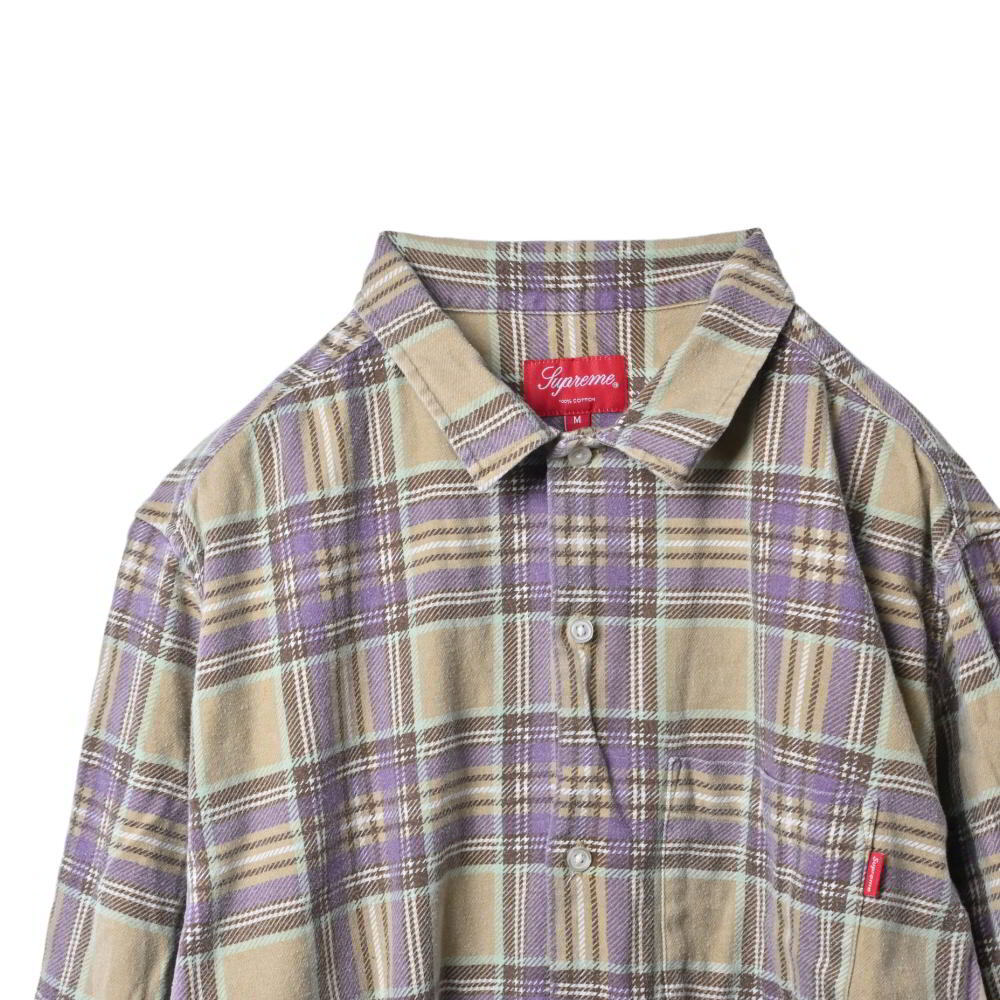 Supreme コットン チェック ネルシャツ M マルチ シュプリーム KL4BP2UL30_画像3