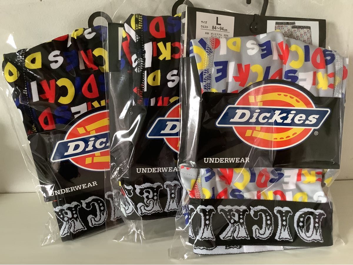 Dickies メンズ ボクサーパンツ 「Dickies / ディッキーズ」ロゴ総柄 ボクサーパンツ　3枚セット