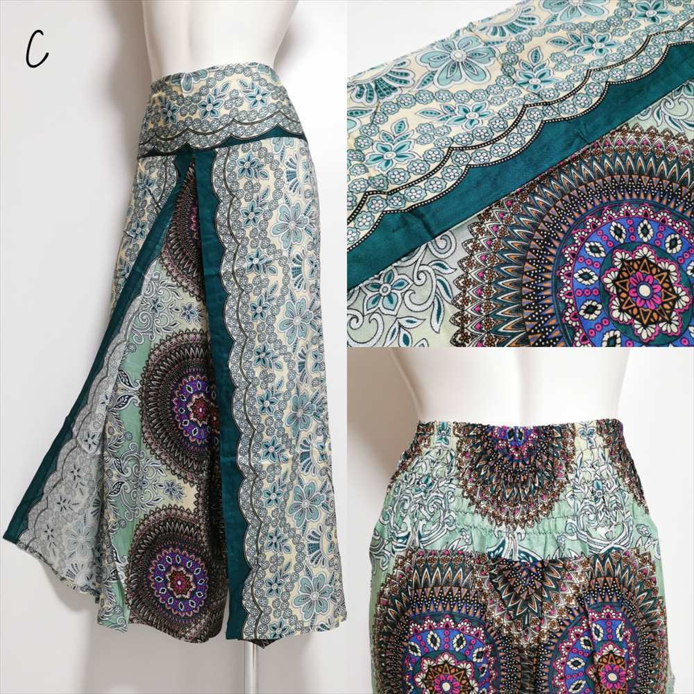 * ethnic LAP pants man dala print light color * including carriage new goods C* Asian to coil pants wide pants room wear yoga 