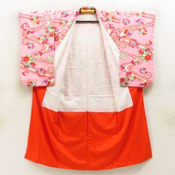 ★着物10★ 1円 絹 子供着物 ジュニア用 女の子用 金彩 袷 身丈145cm 裄61cm [同梱可] ☆☆の画像7