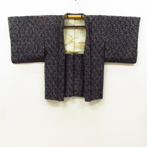 * kimono 10* 1 jpy silk feather woven total aperture stop .. aperture stop . length 79cm.62cm [ including in a package possible ] **