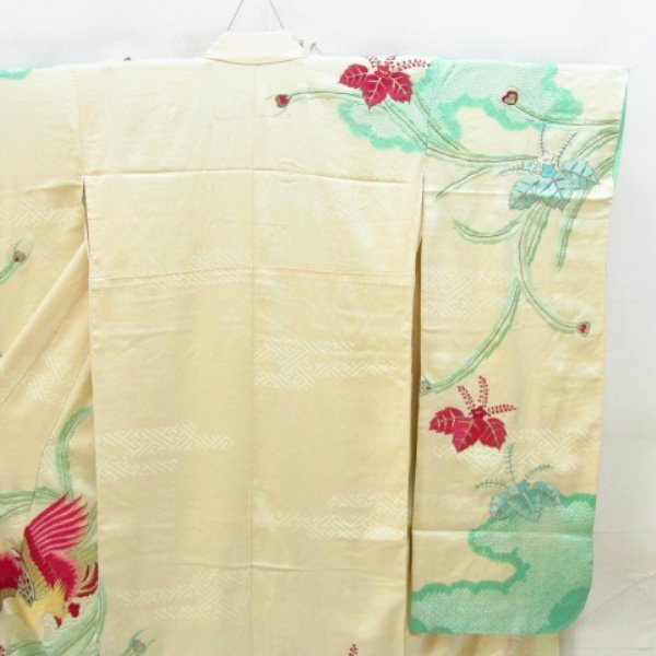 * kimono 10* 1 jpy silk long-sleeved kimono aperture stop . length 165cm.65cm [ including in a package possible ] ***