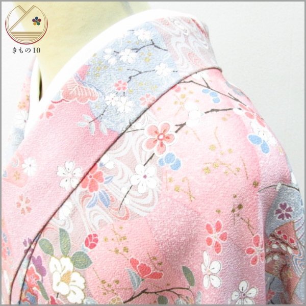 * кимоно 10* 1 иен шелк мелкий рисунок ... длина 162cm.66cm [ включение в покупку возможно ] **