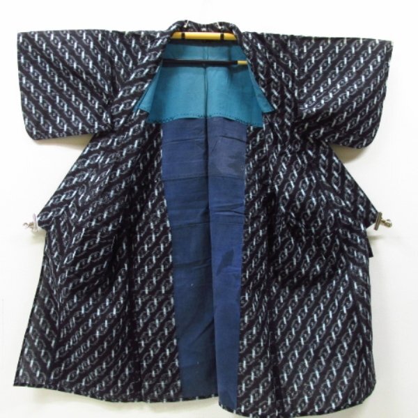 * кимоно 10* 1 иен дерево хлопок кимоно античный Kurume . одиночный . длина 128cm.64cm [ включение в покупку возможно ] ***
