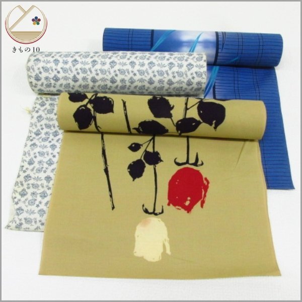 * кимоно 10* 1 иен дерево хлопок ткань юката совместно 3шт.@[ включение в покупку возможно ] **