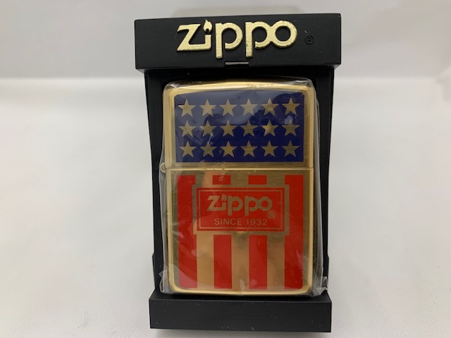 ☆1000円スタート☆ 【未使用】 Zippo ジッポーアメリカ国旗 1932年 ◆24410の画像1