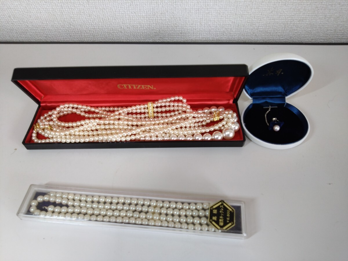【E】ネックレス アクセサリー ブレスレット パール 真珠 イミテーション まとめて まとめ売り 約1.8kg_画像3