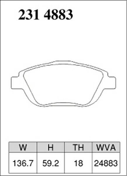 DS3 A5C5F01 ブレーキパッド フロント左右セット ディクセル Pタイプ 2314883 DIXCEL フロントのみ ブレーキパット_画像3