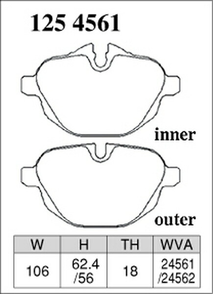F11(ツーリング) MU35 ブレーキパッド リア左右セット ディクセル Zタイプ 1254561 DIXCEL リアのみ 5 Series Touring ブレーキパット_画像3