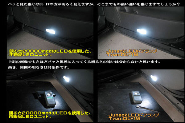 LS460 LS600h 40系 ジュナック LEDドアランプ レッド DOP1-R Junack_画像4
