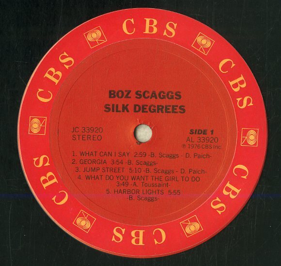 A00584362/LP/ボズ・スキャッグス(BOZ SCAGGS)「Silk Degrees (JC-33920・AOR・ライトメロウ)」_画像3