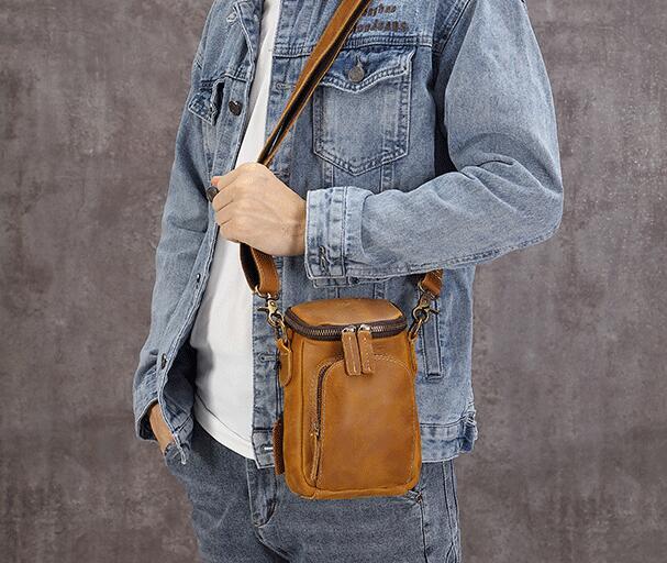 1 иен ~ корпус сумка натуральная кожа наклонный .. сумка сумка на плечо мужской рюкзак телячья кожа смартфон сумка casual маленький сумка /123