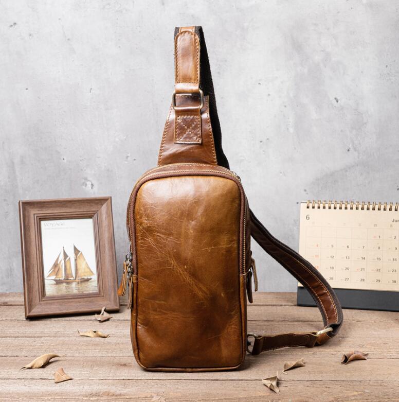 1 jpy ~ body bag (F361) diagonal .. bag men's original leather cow leather shoulder bag diagonal .. one shoulder leather made leather light weight Brown 