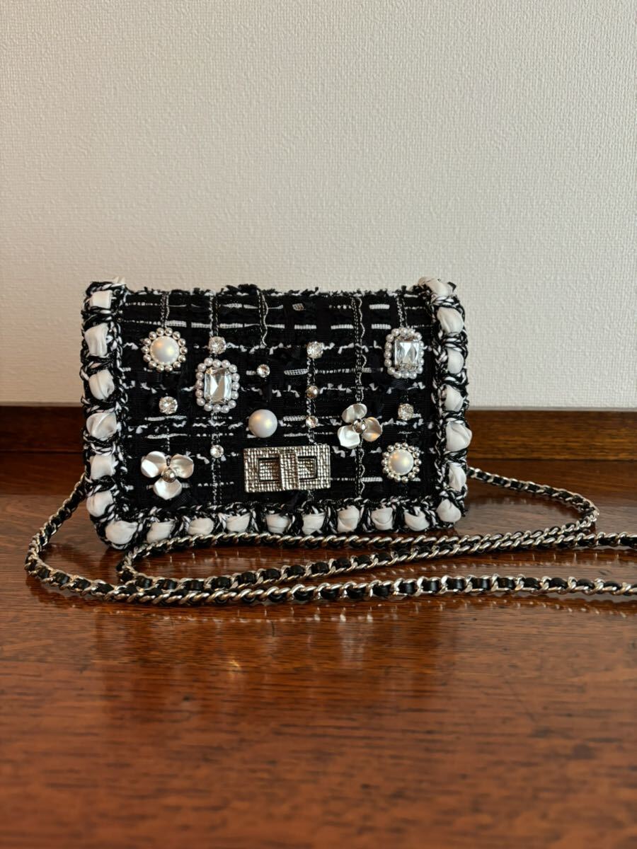 Rene バッグ Capella Luxe ツイード 黒 ブラック ワンピース Rene バッグ Capella Luxe ツイード 黒 ブラック ワンピース