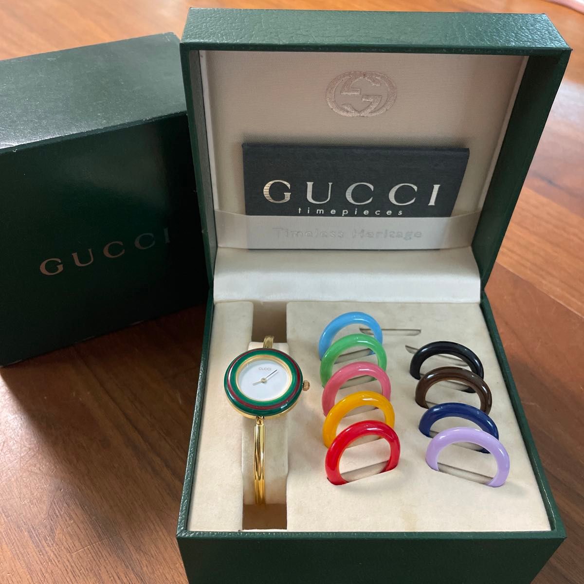 GUCCI チェンジベゼル 腕時計 箱付 グッチ ゴールド