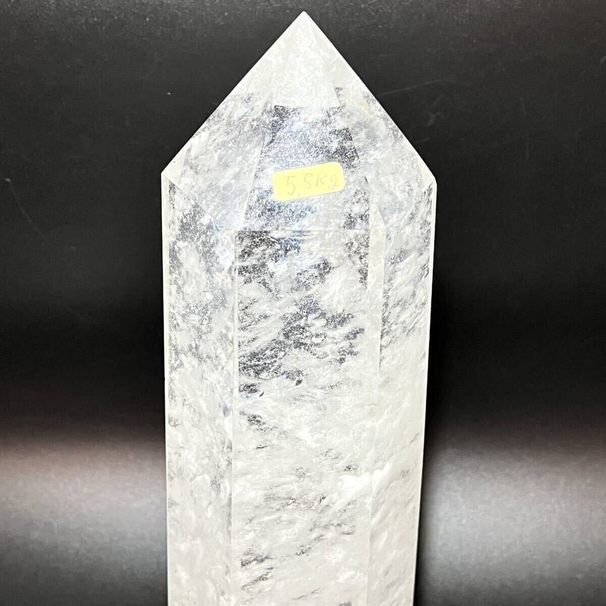 天然水晶　六角柱　置物 天然石 重量約5.24kg_画像1