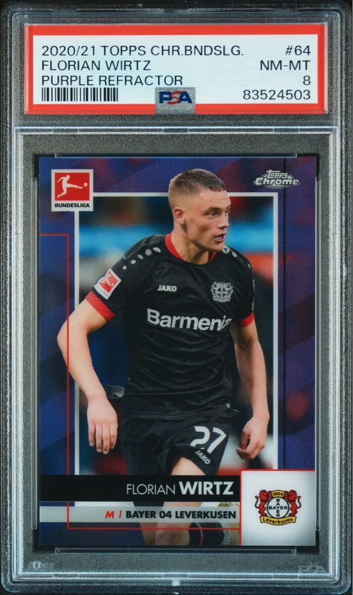 ◆PSA 8 NM-MT/鑑定品◆ 2020-21 Topps Chrome Bundesliga Purple Refractor /299 【 Florian Wirtz ( フロリアン・ヴィルツ ) 】 RCの画像1