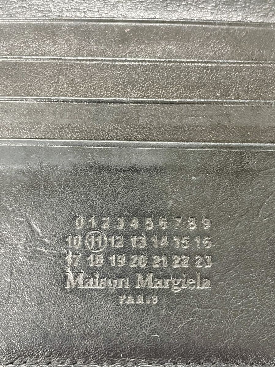 Maison Margiela メゾンマルジェラ フリップフラップ 二つ折り財布 レザーウォレット 折りたたみ メンズ ブラックの画像7