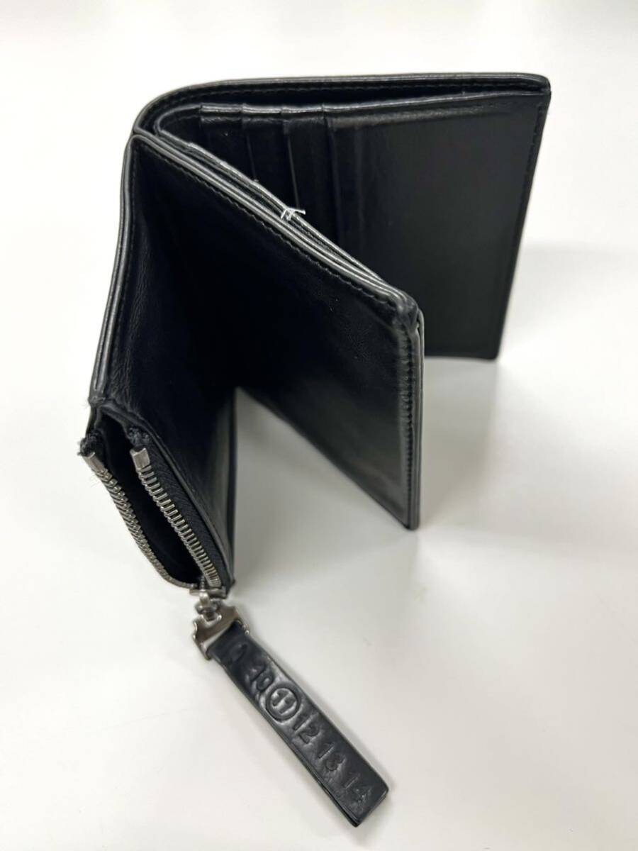 Maison Margiela メゾンマルジェラ フリップフラップ 二つ折り財布 レザーウォレット 折りたたみ メンズ ブラックの画像5