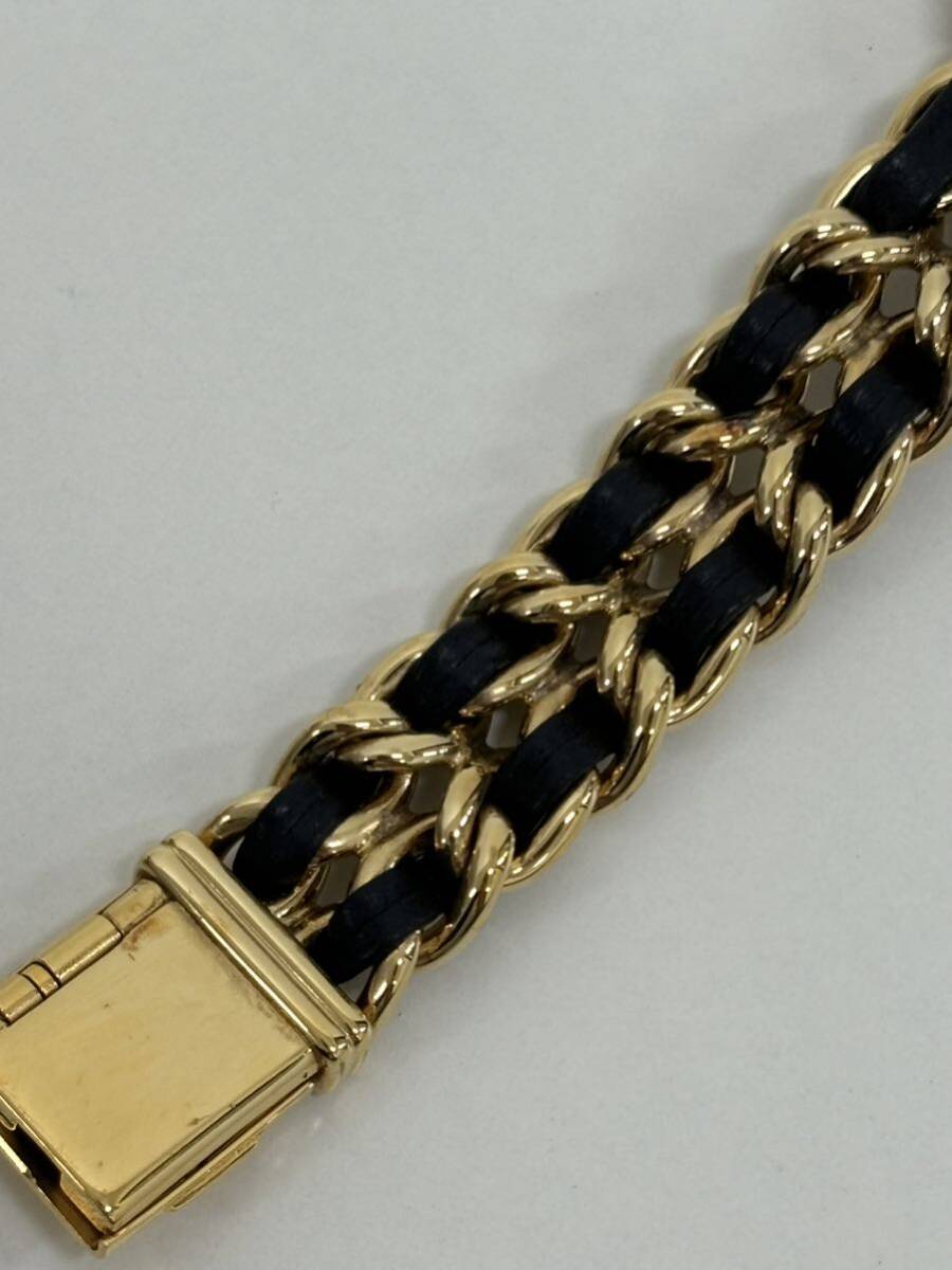 CHANEL シャネル プルミエール Sサイズ レディース クオーツ 腕時計 ブラック×ゴールド ヴィンテージ 黒文字盤の画像9