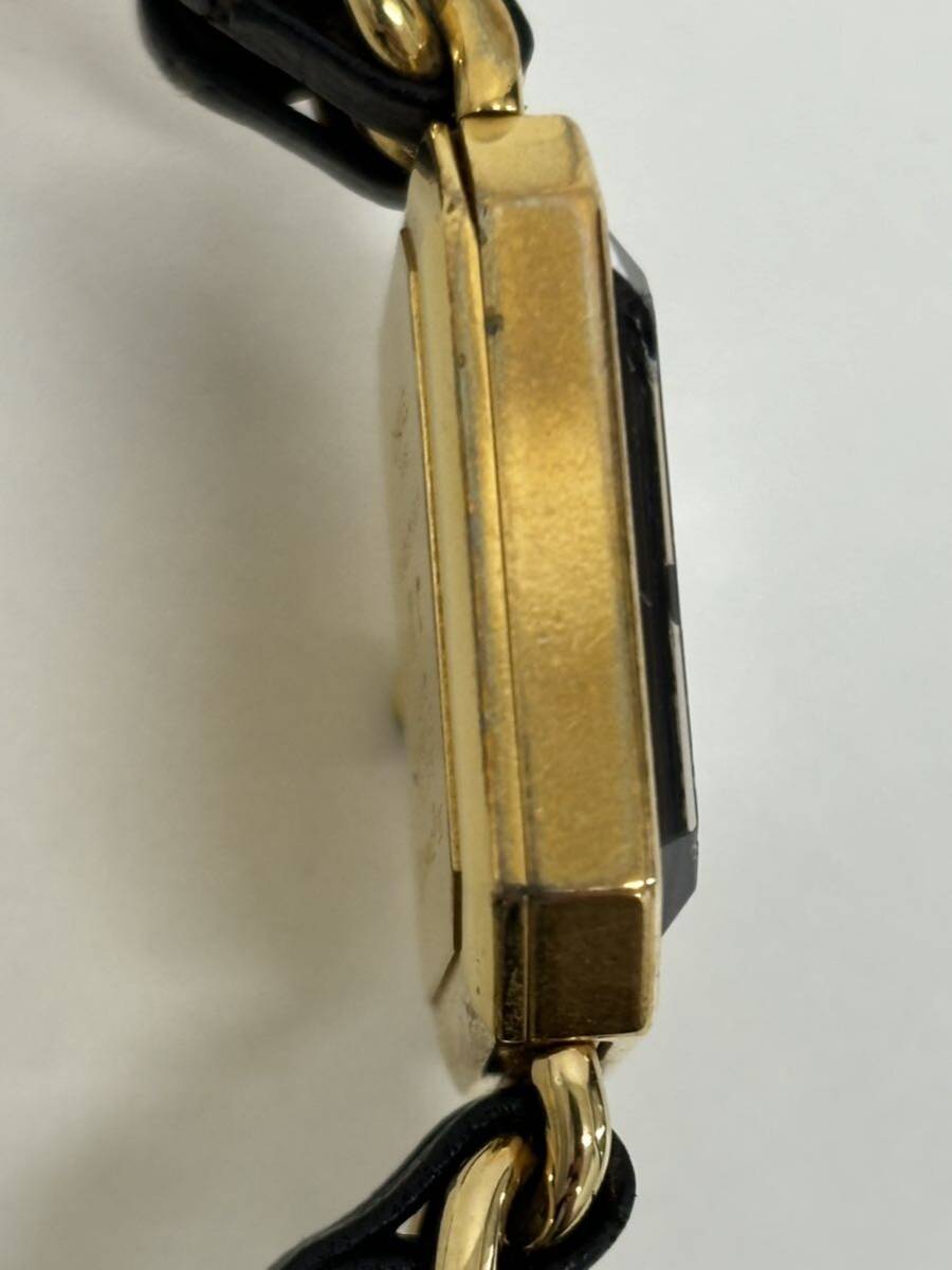 CHANEL シャネル プルミエール Sサイズ レディース クオーツ 腕時計 ブラック×ゴールド ヴィンテージ 黒文字盤の画像4