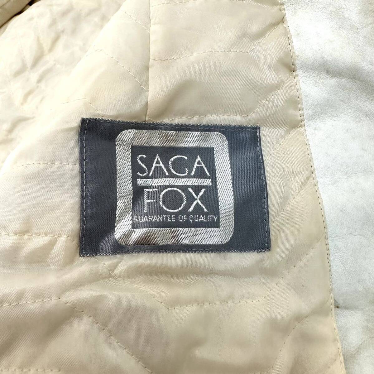 【貂商】 h2841 SAGAFOX フォックス ハーフコート デザインコート フォックスコート ブルーフォックス セミロング 狐皮FOX fox身丈約60cm_画像9