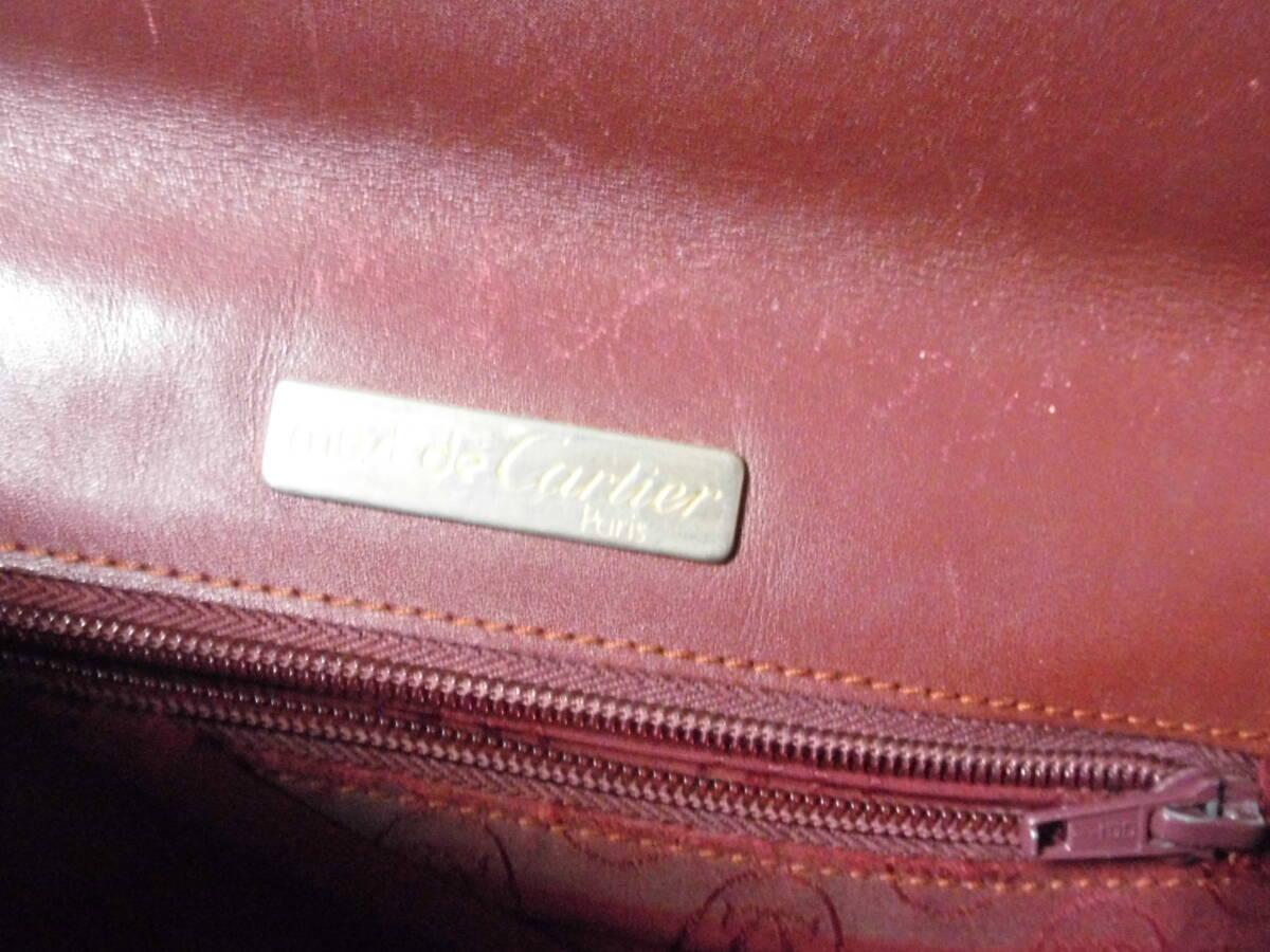 Cartier カルティエ マストライン レザー クラッチバッグ セカンドバッグ 　書類バッグ　 ボルドー