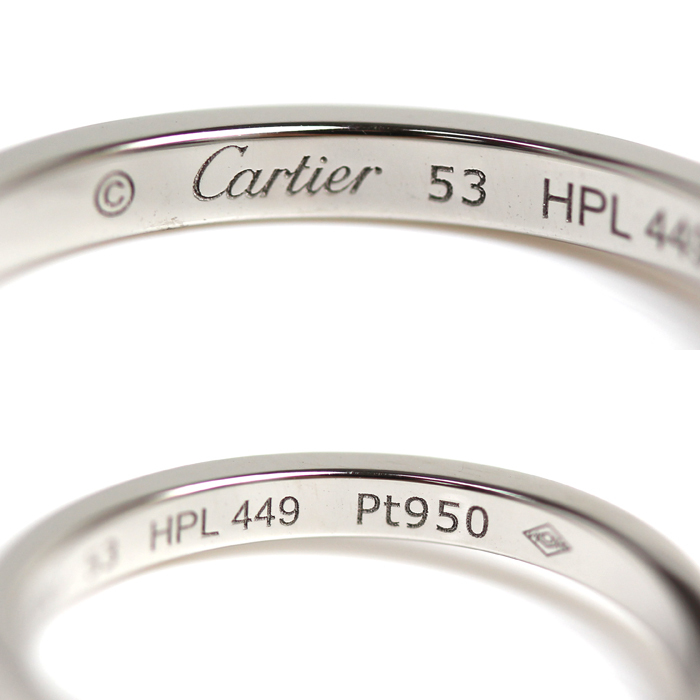 CARTIER カルティエ Pt950プラチナ バレリーナ カーブ ハーフエタニティ ダイヤ リング・指輪 B4093053 ダイヤモンド 13号 53 中古 美品の画像5