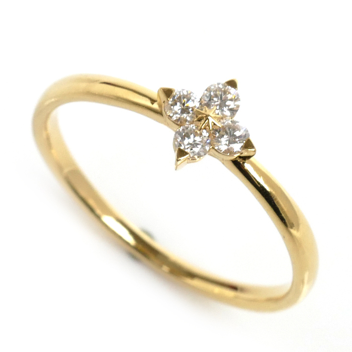 【値下げ】 ダイヤモンド0.13ct 2ZR1483 リング・指輪 ブライテストスター イエローゴールド K18YG スタージュエリー JEWELRY STAR 11号 中古 1.5g 指輪