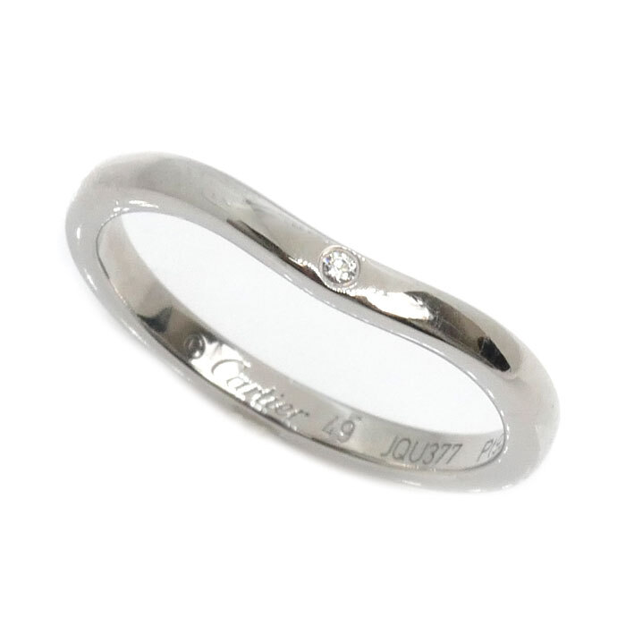【楽天スーパーセール】 CARTIER カルティエ 美品 中古 レディース 3.0g 49 9号 B4092949 リング・指輪 ダイヤ 3P ウェデイング カーブ バレリーナ Pt950 プラチナ
