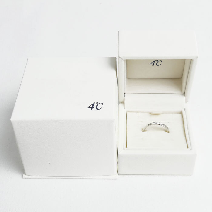4℃ ヨンドシー Pt950プラチナ ダイヤ リング・指輪 ダイヤモンド 12号 2.6g レディース 中古 美品_画像8