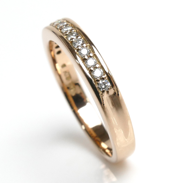 ESTELLE エステール K18PG ピンクゴールド ハーフエタニティ リング・指輪 ダイヤモンド0.16ct 10号 3.5g レディース 中古 美品の画像2