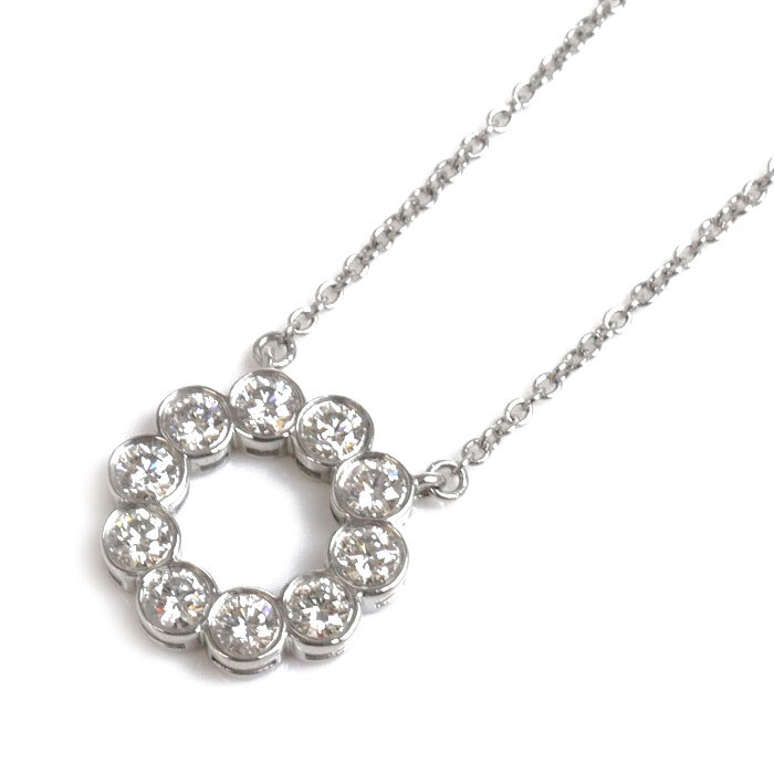 新しいスタイル ダイヤ サークル ジャズ Pt950プラチナ ティファニー TIFFANY&Co. ネックレス 中古 レディース 41cm 3.3g ダイヤモンド プラチナ