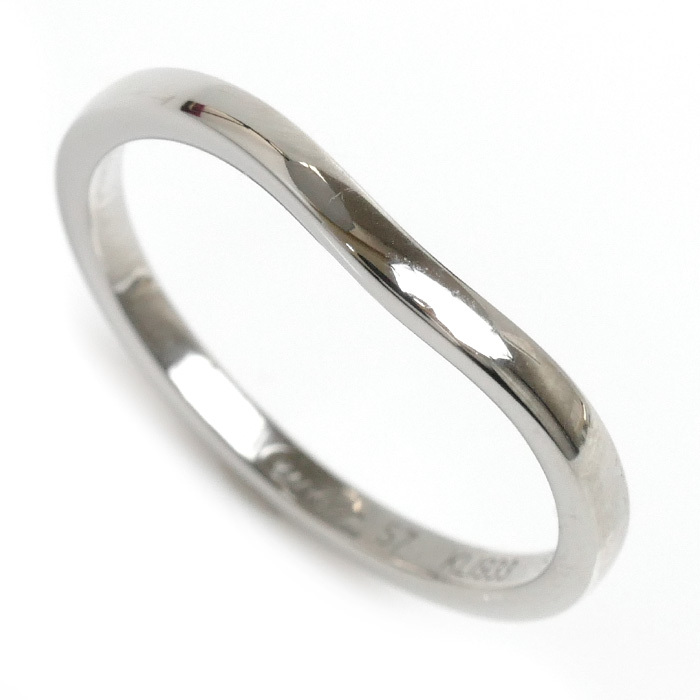 大特価 意味 カーブ バレリーナ Pt950プラチナ カルティエ CARTIER リング・指輪 美品 中古 レディース 3.6g 57 16.5号 B4092857 プラチナ