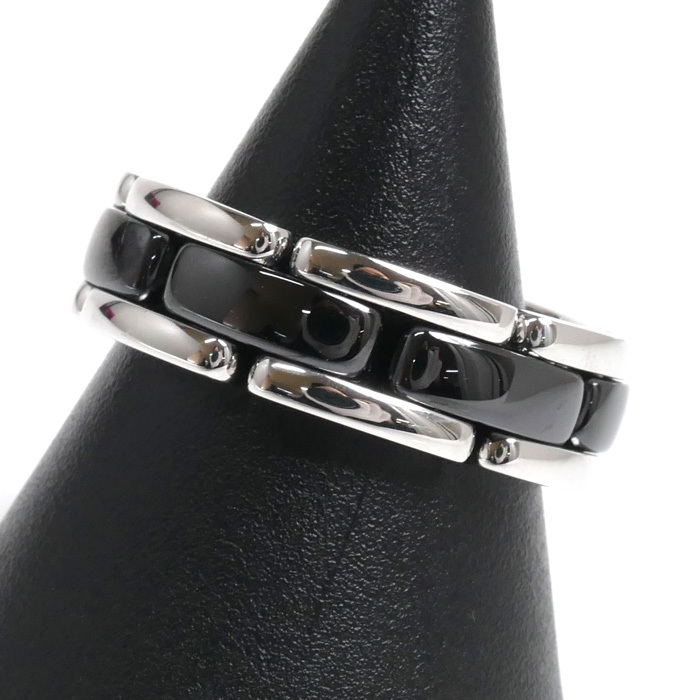 【楽ギフ_のし宛書】 CHANEL シャネル K18WG/CE ウルトラリング リング・指輪 J2636 18号 59 10.9g ユニセックス 中古 美品 指輪