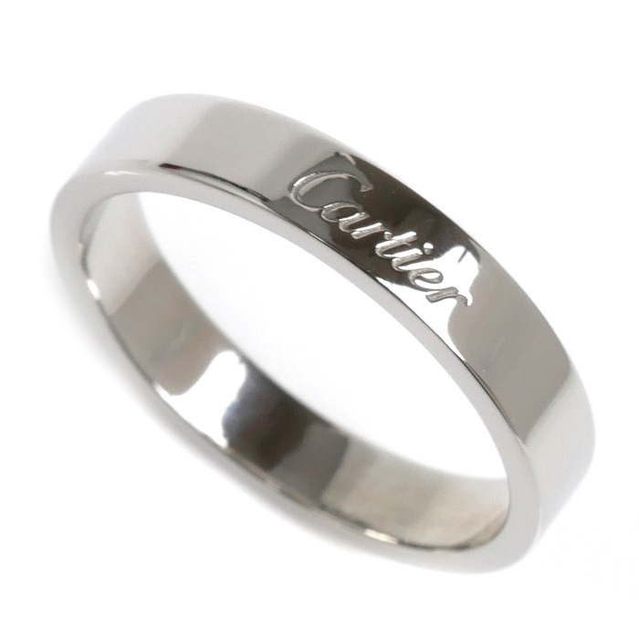 輝く高品質な Pt950プラチナ カルティエ CARTIER エングレーブド 美品 中古 メンズ 7.6g 60 19.5号 B4098160 リング・指輪 リング プラチナ