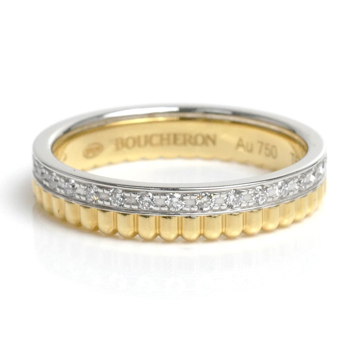 Boucheron ブシュロン K18YG K18WG キャトル ラディアント リング ハーフ リング・指輪 JAL0013450 10号 50 3.3g レディース 中古 美品_画像3