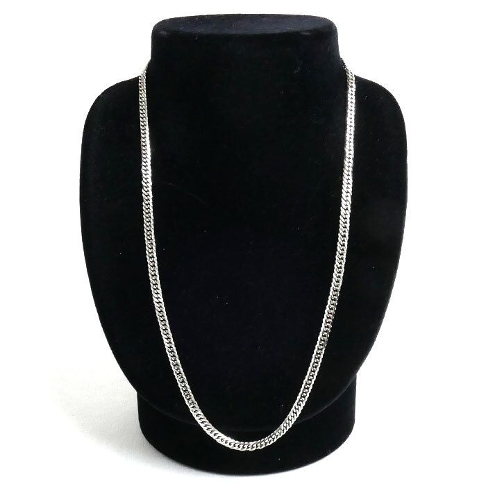 Pt850 platinum necklace flat 6 surface W cut 30.7g 50cm men's used 