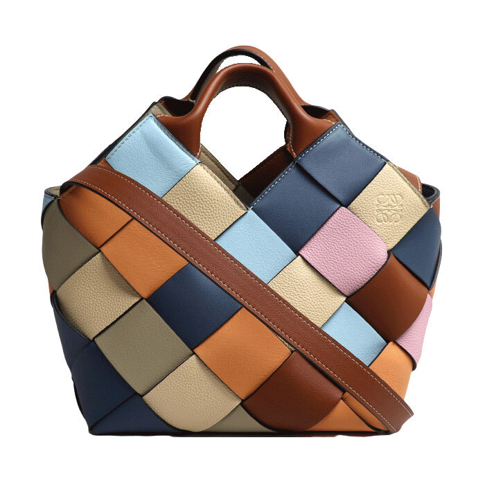 LOEWE ロエベ ウーブン バスケットバッグ スモール 2Wayショルダーバッグ マルチカラー A521T32X08 中古 美品の画像1