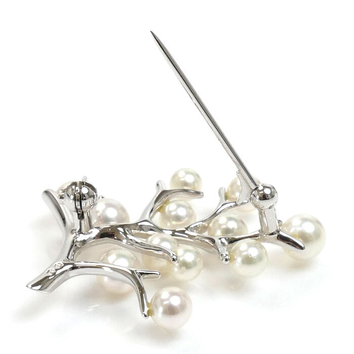 MIKIMOTO ミキモト シルバー 幸福の木 ブローチ PB-357S パール約3.8～5.0mm 4.6g レディース 中古 美品_画像4