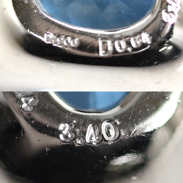 Pt900 платина Pt850 платина колье аквамарин 3.40ct бриллиант 0.64ct 9.0g ~45cm свободный цепь женский б/у 
