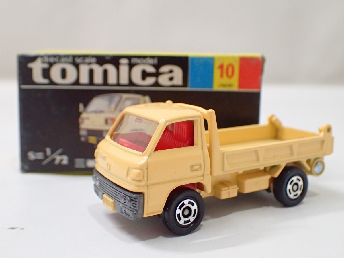 m2253 / 未使用 保管品 トミカ 日本製 No.10 三菱 キャンター ダンプトラック 黒箱 トミー MITSUBISHI CANTER DUMPTRUCK 当時物 現状品_画像1