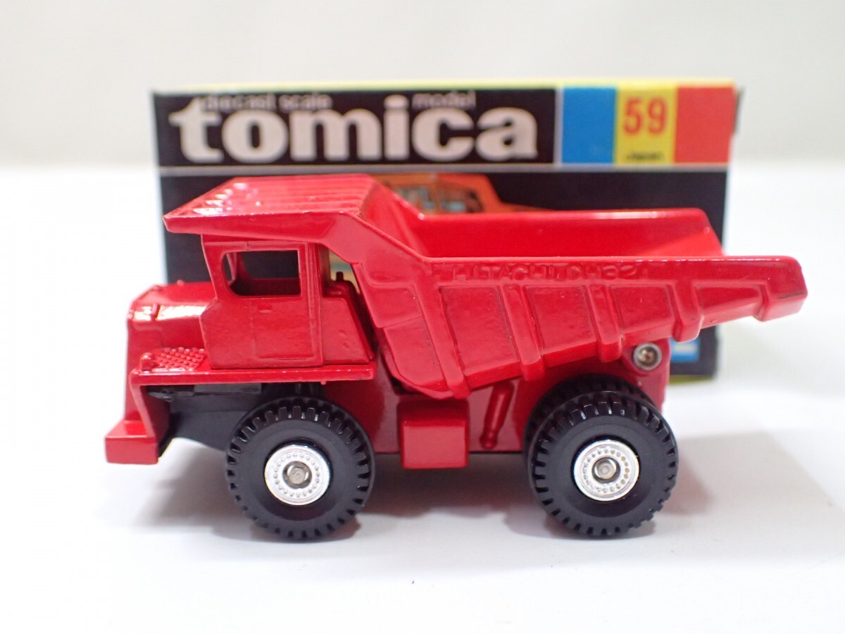 m2244 / 未使用 保管品 トミカ 日本製 No.59 日立 ダンプ・カー 黒箱 トミー TOMY TOMICA HITACHI DH321 DUMP-CAR 当時物 現状品_画像2